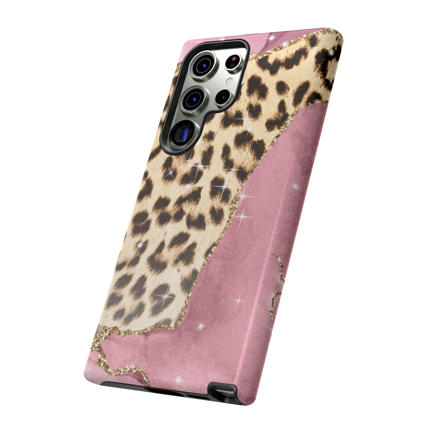 Pink Glam Leopard - Samsung Galaxy Series Case with Glitter Accents