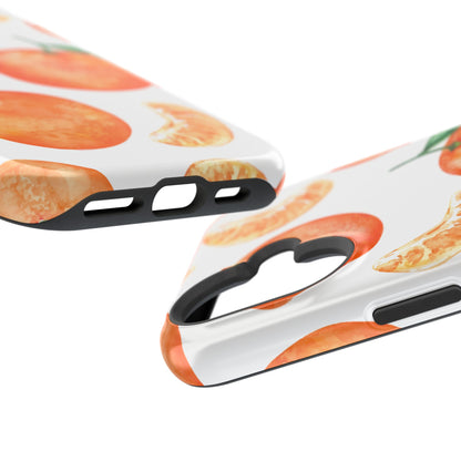 Tangerine Dreams Tough MagSafe iPhone Case – Watercolor Orange Design, Shockproof Dual Protection