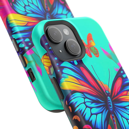 Vivid Butterfly & Floral Burst - MagSafe iPhone Case