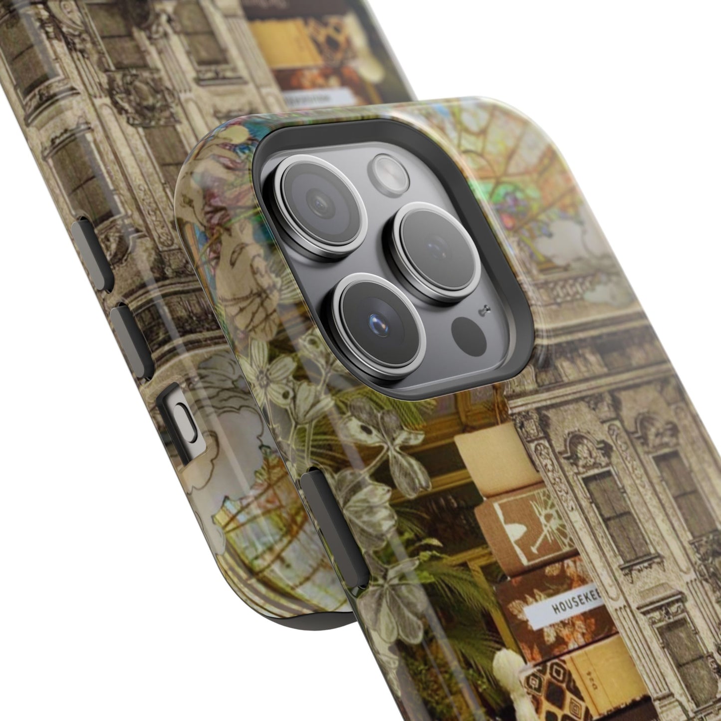 Whimsical Road Trip Collage MagSafe iPhone Case – Dual-Layer Protection with Vintage Art and Adventure Design