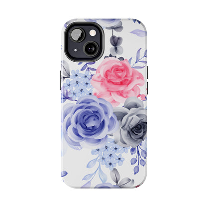 Elegant Blue Floral Watercolor Design – iPhone Case