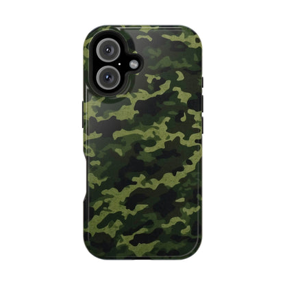 Dark Green Camouflage – MagSafe iPhone Case, Slim and Drop-Resistant