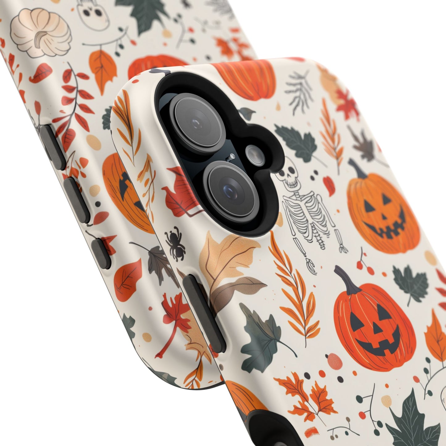 Halloween Pumpkin & Skeleton MagSafe iPhone Case – Spooky Autumn Design