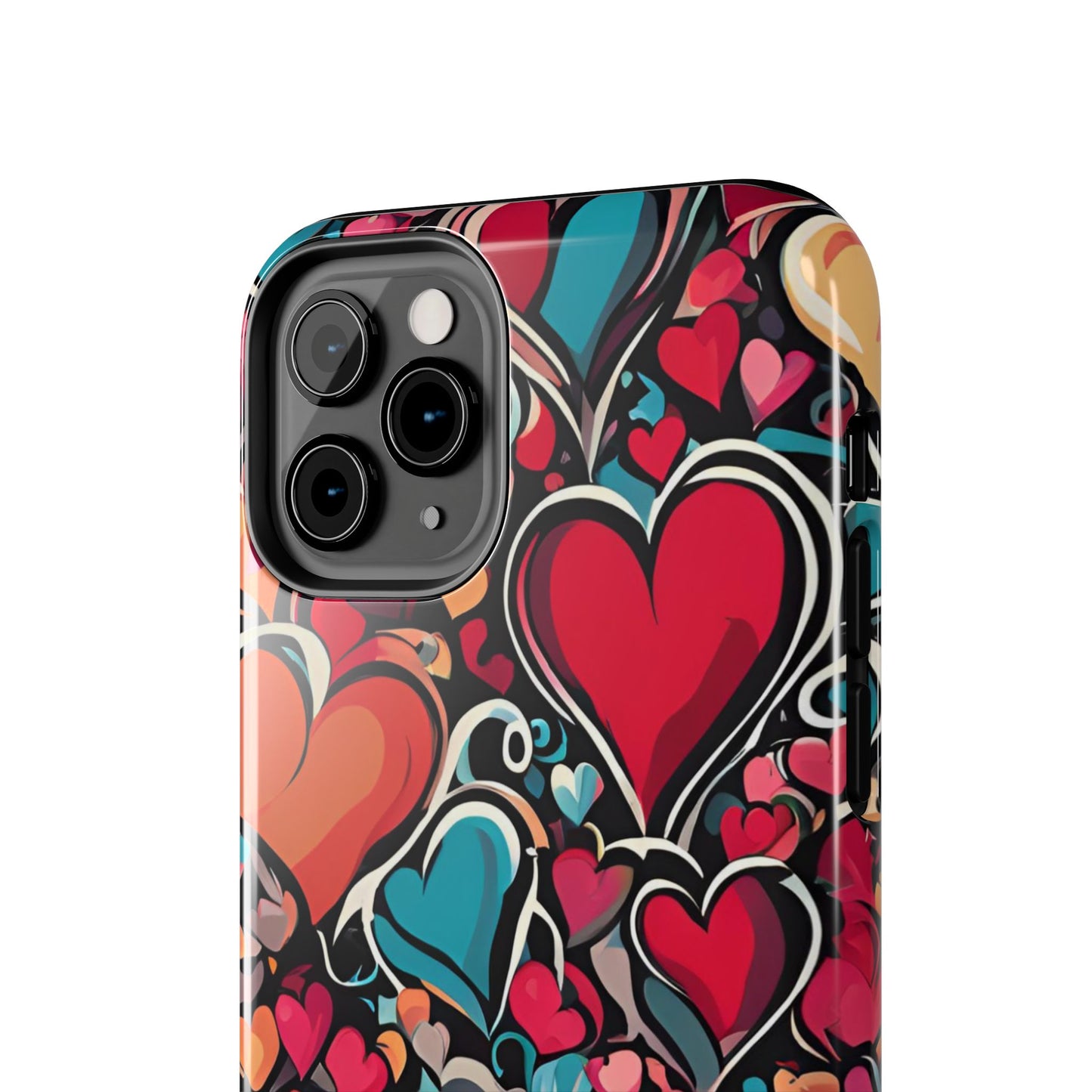 Vibrant Multicolor Heart Art – iPhone Case