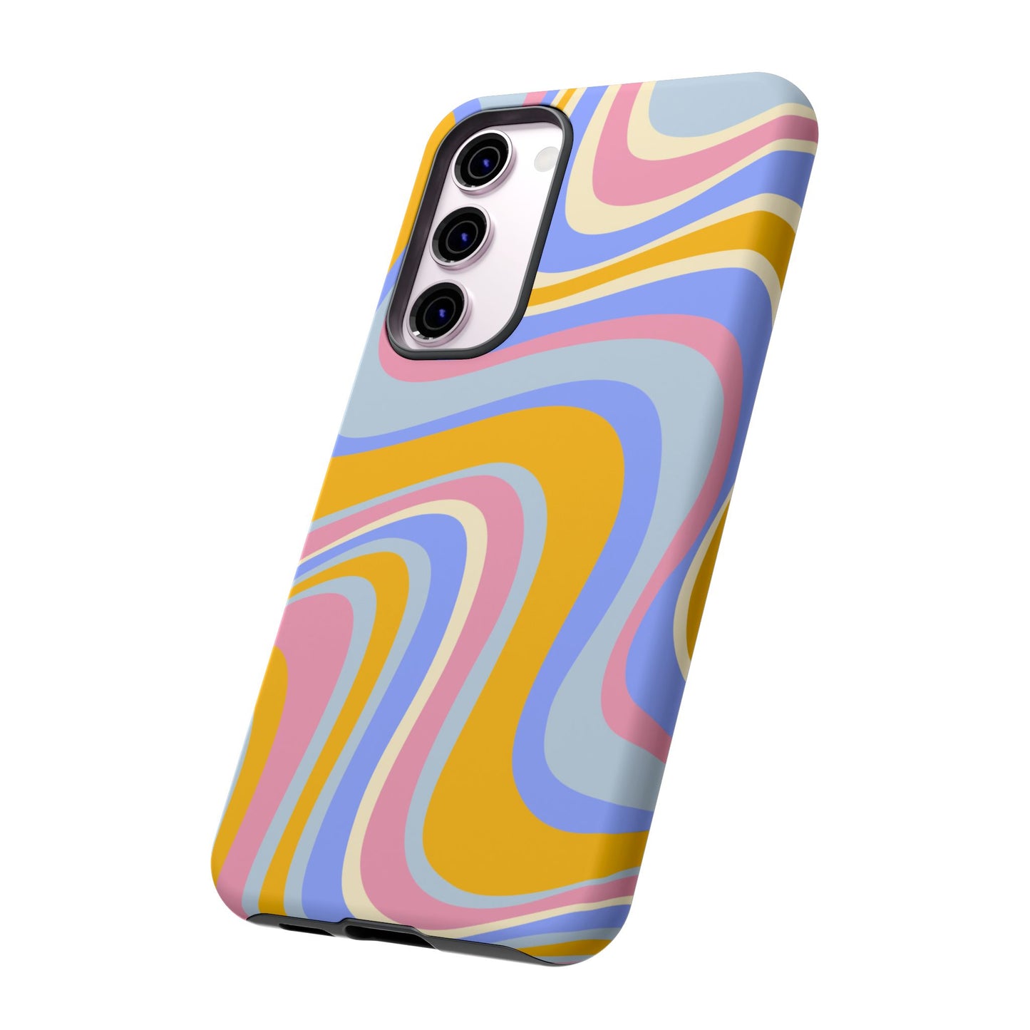 Groovy Pastel Waves Samsung Galaxy Case – 70s-Inspired Design with Dual-Layer Protection