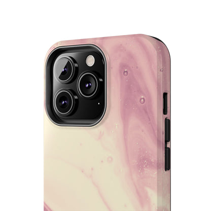 Blush Marble Glow – iPhone Case with Rose Gold & Pink Swirl Pattern