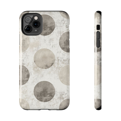 Vintage Polka Dot iPhone Case - Minimalist Neutral Protective Cover