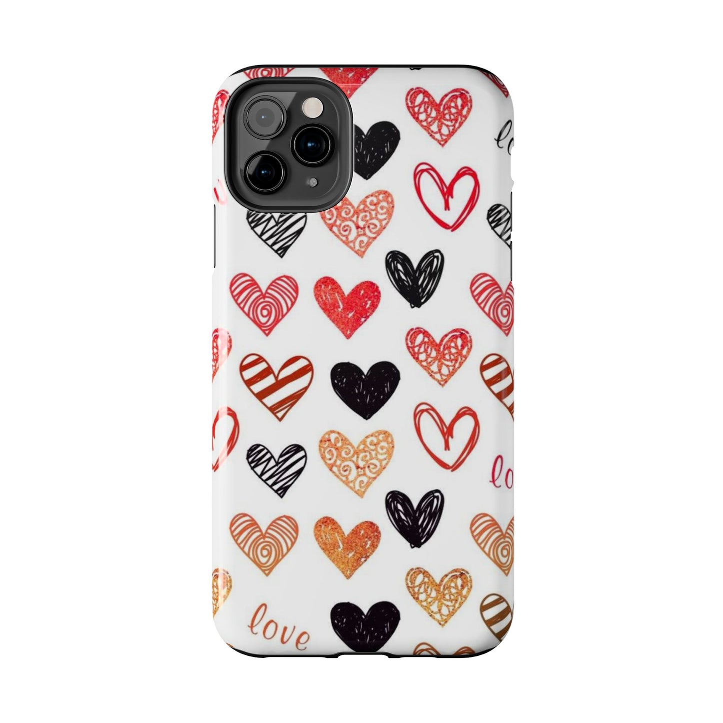 iPhone Case: Hand-Drawn Hearts & Love