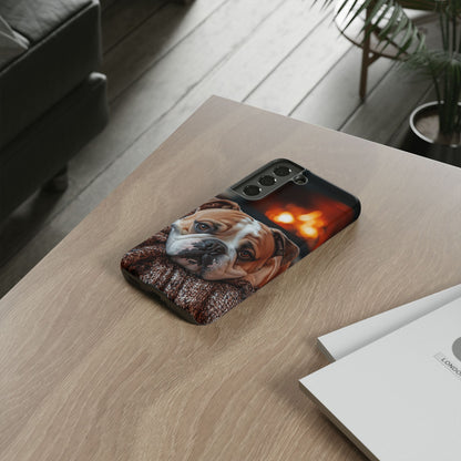 Cozy Bulldog Samsung Galaxy Case – Fireside-Inspired Protective Cover