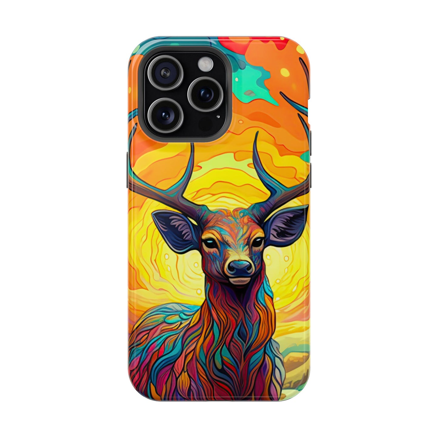 Vibrant Stag in Bloom – MagSafe iPhone Case