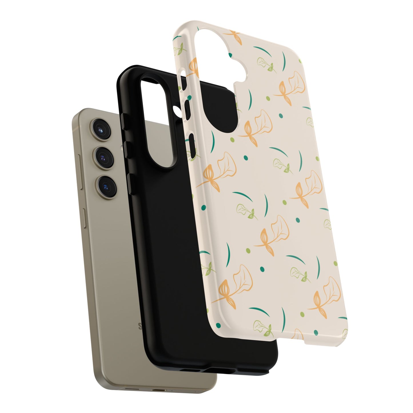 Soft Pastel Abstract Floral Tough Samsung Galaxy Case – Playful Minimalist Design with Dual-Layer Protection