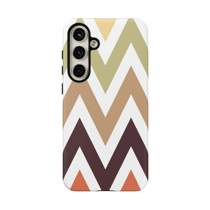 Earthy Chevron Samsung Galaxy Case – Boho-Inspired Design with Dual-Layer Protection