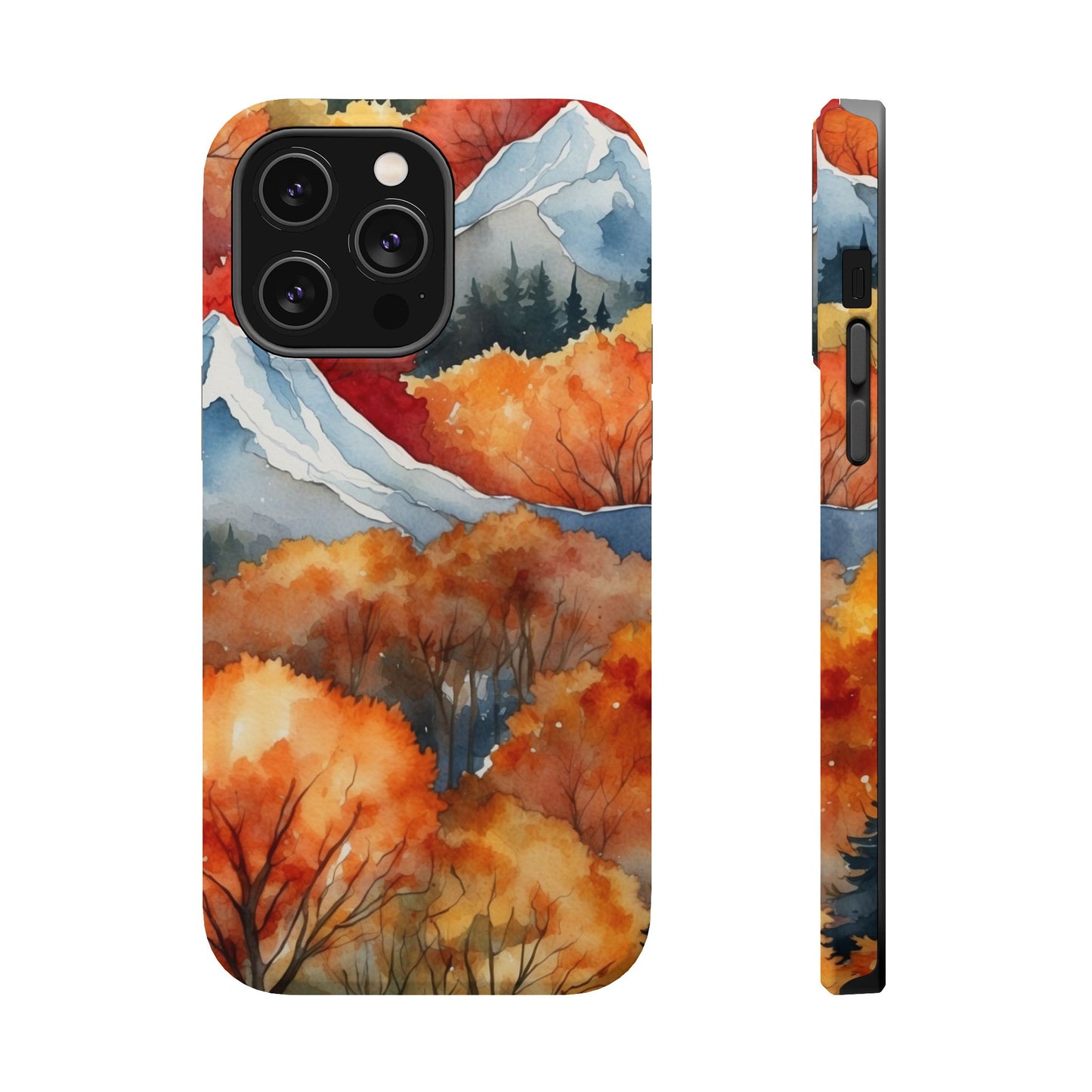 Autumn Mountain Forest Watercolor - MagSafe iPhone Case