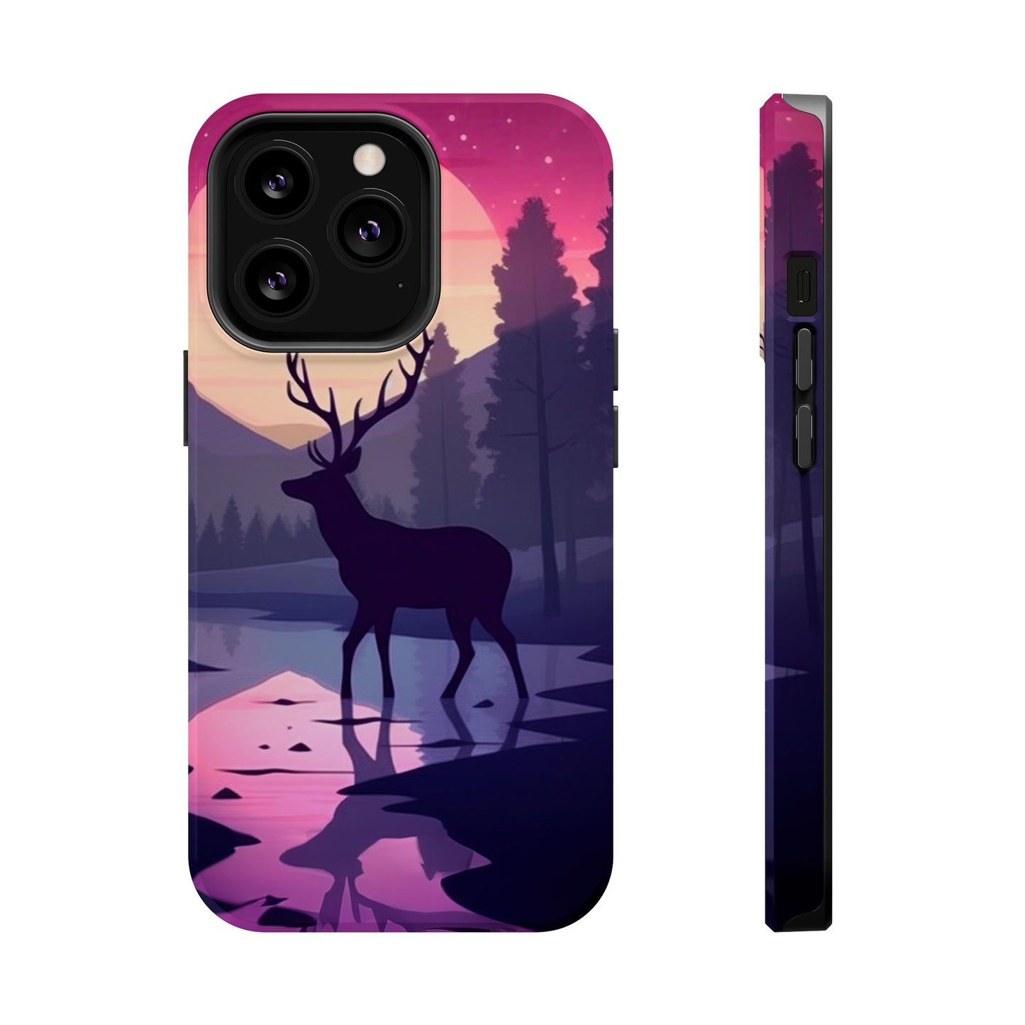 Twilight Elegance: Stag Reflection – MagSafe iPhone Case