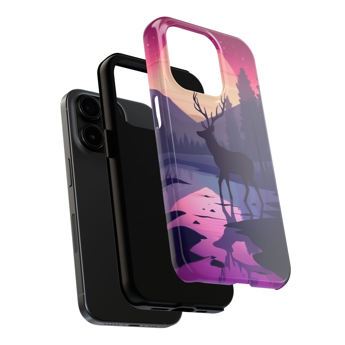 Twilight Elegance: Stag Reflection – iPhone Case