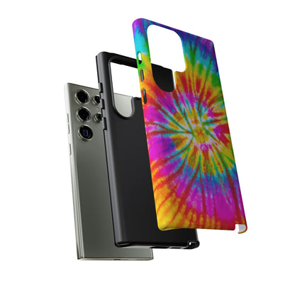 Vibrant Rainbow Spiral Tie-Dye Samsung Galaxy Case – Bold & Retro Style