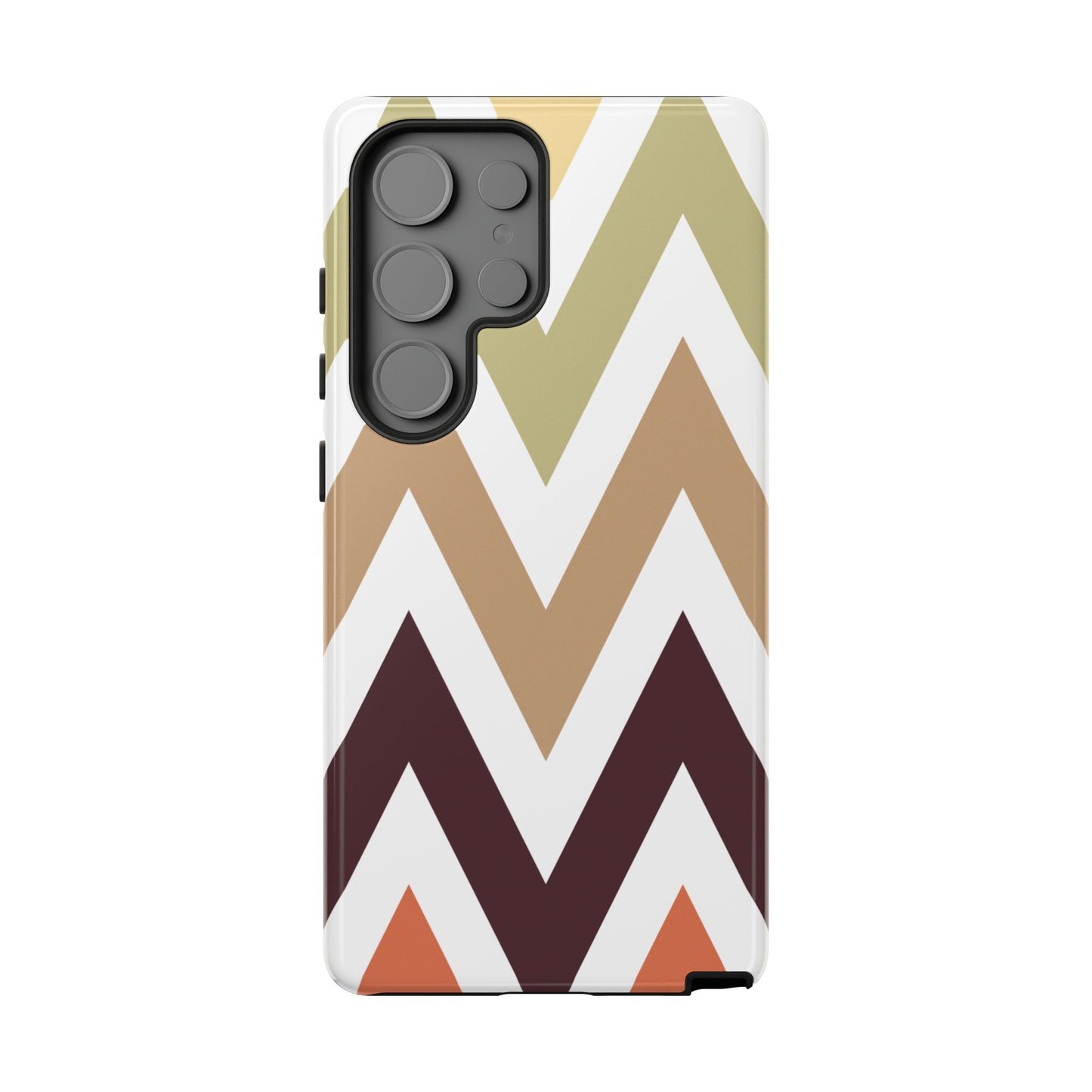 Earthy Chevron Samsung Galaxy Case – Boho-Inspired Design with Dual-Layer Protection