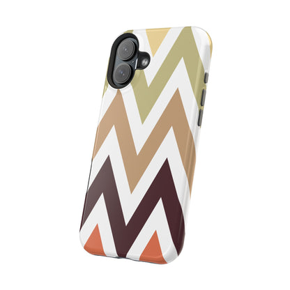 Earthy Chevron MagSafe iPhone Case – Boho-Inspired Design with Dual-Layer Protection