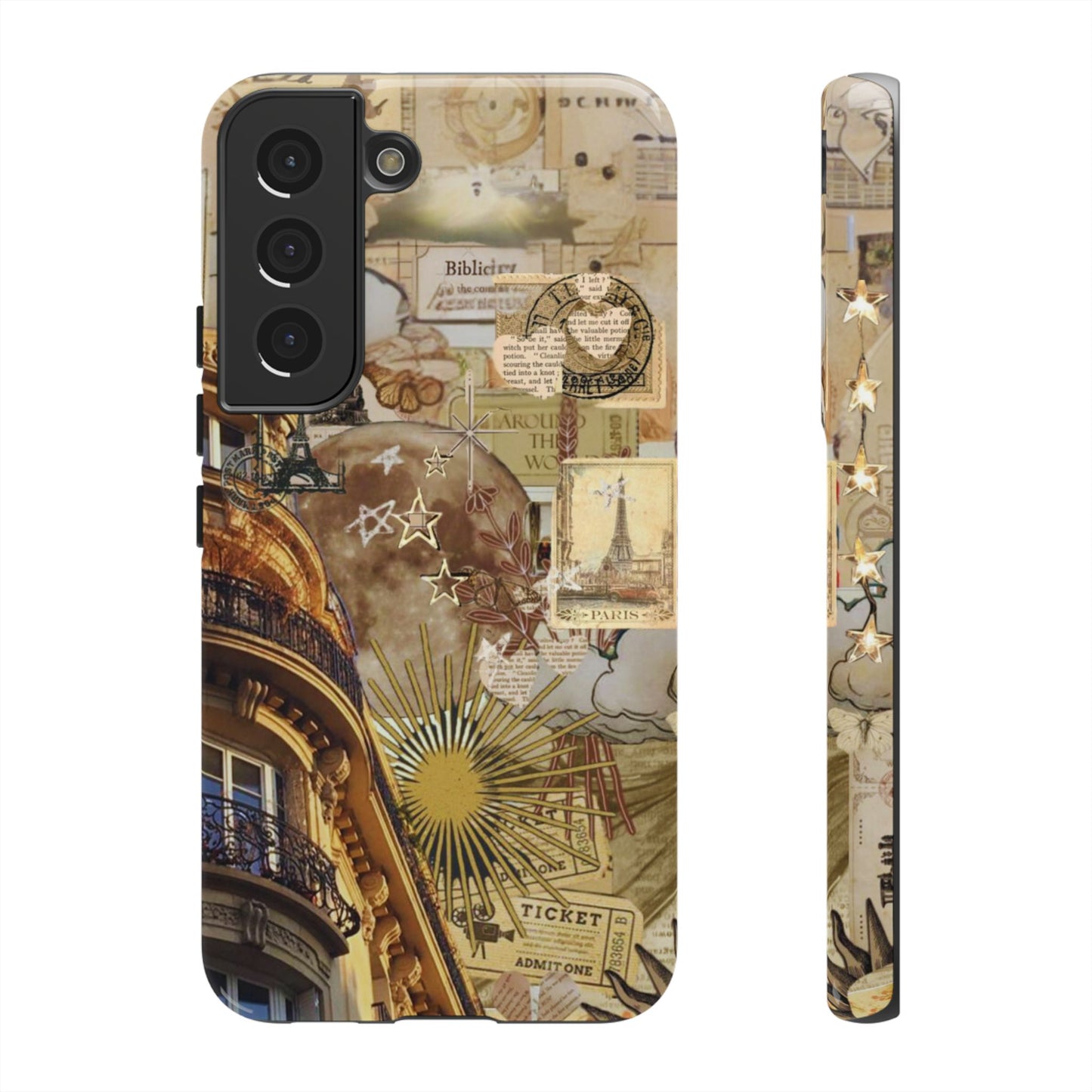 Parisian Dream Collage Samsung Galaxy Case – Dual-Layer Protection with Vintage French Aesthetic