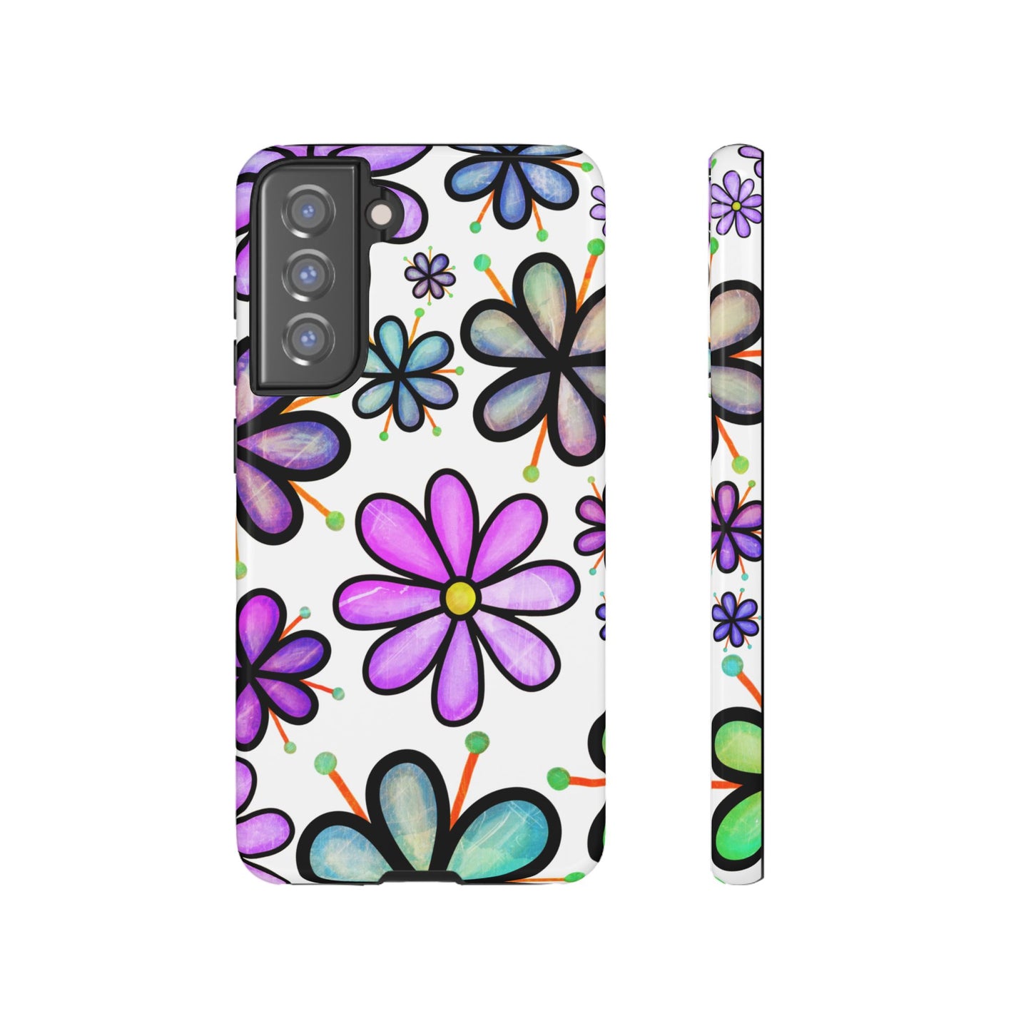 Whimsical Lavender Floral Samsung Galaxy Case – Ultra-Slim, High-Gloss Finish