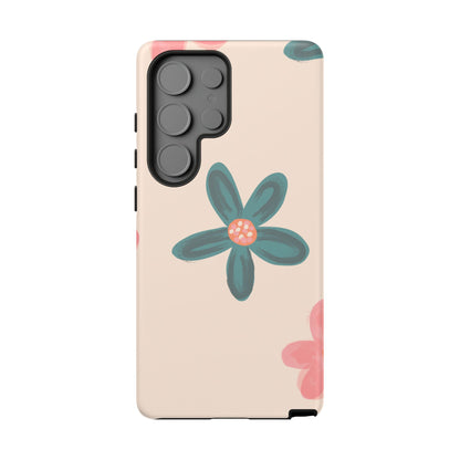 Vintage Floral Tough Samsung Galaxy Case – Soft Matte Finish with Dual-Layer Protection