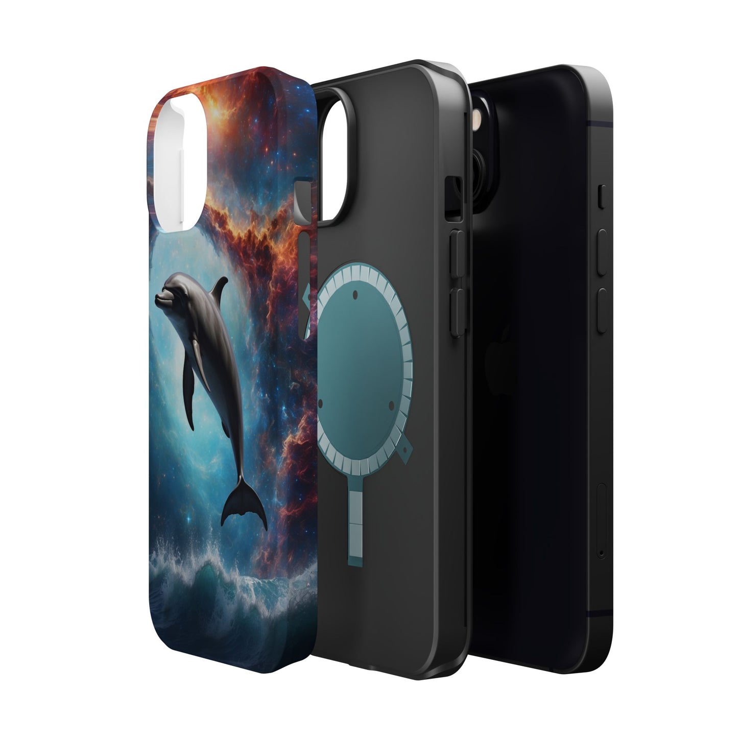 Cosmic Dolphin Space Vibes - MagSafe-Compatible Case