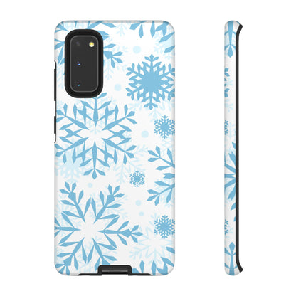 Frosty Blue Snowflakes Samsung Galaxy Case – Shockproof, Smooth Matte Finish, Dual-Layer Design