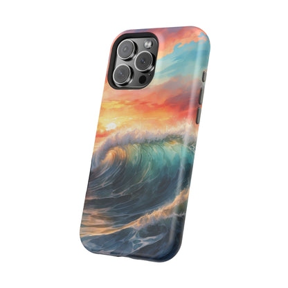 Ocean Wave Sunset MagSafe iPhone Case – Coastal Vibes Design