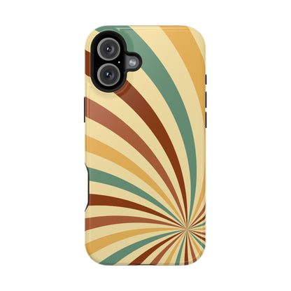 Earthy Retro Swirl MagSafe iPhone Case – Dual-Layer Protection with 70s-Inspired Earth Tones