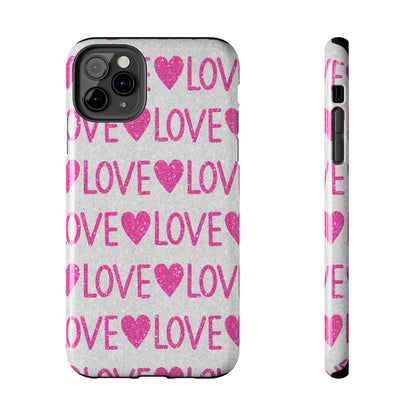 Pink Glitter Love Pattern – iPhone Series Case