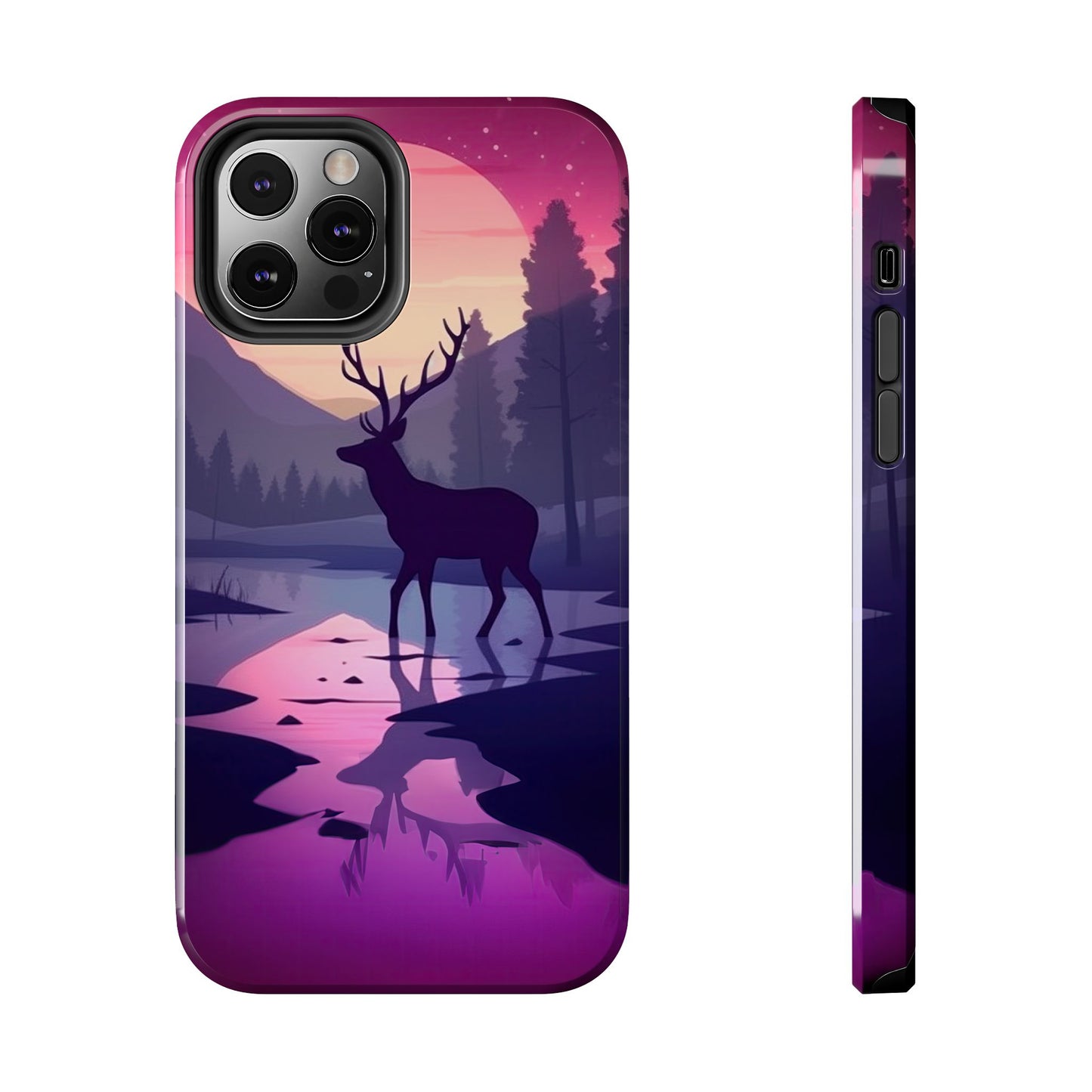 Twilight Elegance: Stag Reflection – iPhone Case