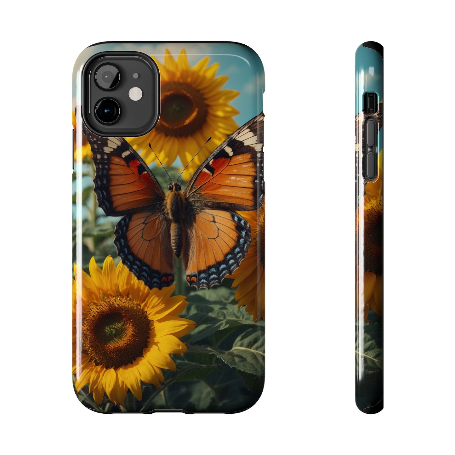 Vibrant Butterfly & Sunflower – iPhone Case