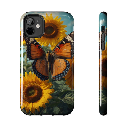 Vibrant Butterfly & Sunflower – iPhone Case