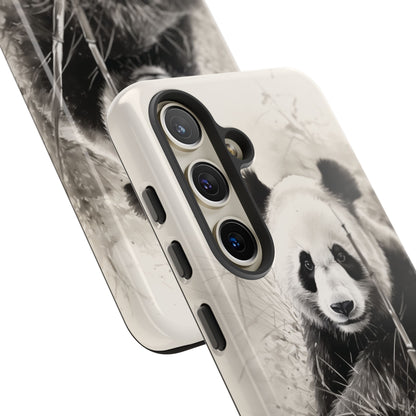 Premium Cute Phone Case: Charcoal Art Panda Bear