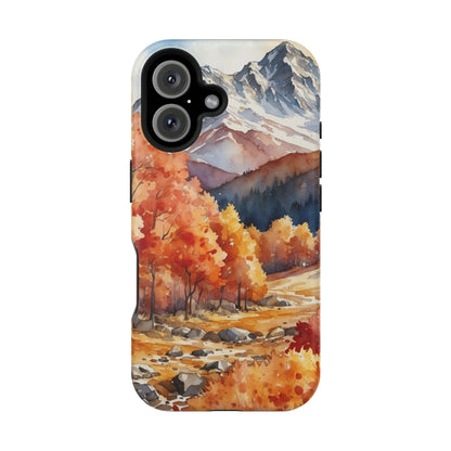 Watercolor Autumn Forest and Mountains - MagSafe iPhone Case