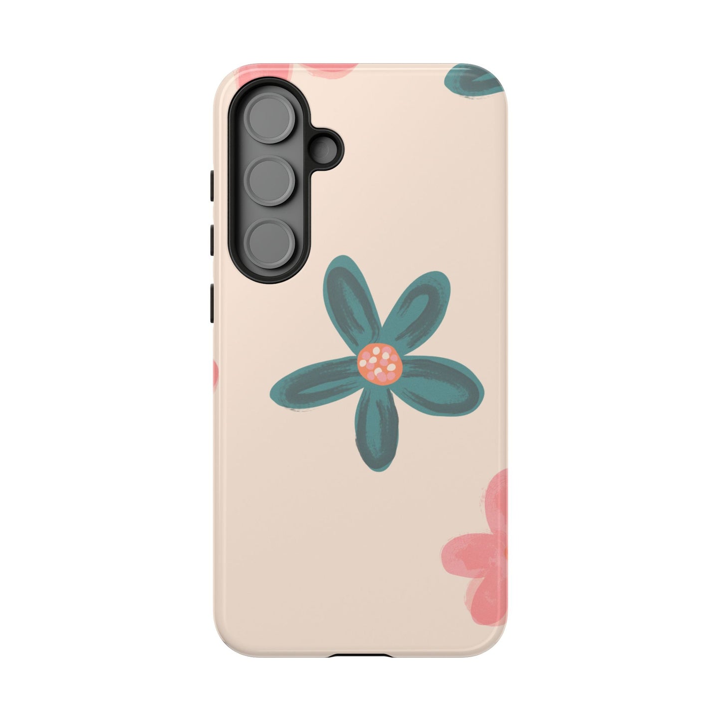 Vintage Floral Tough Samsung Galaxy Case – Soft Matte Finish with Dual-Layer Protection