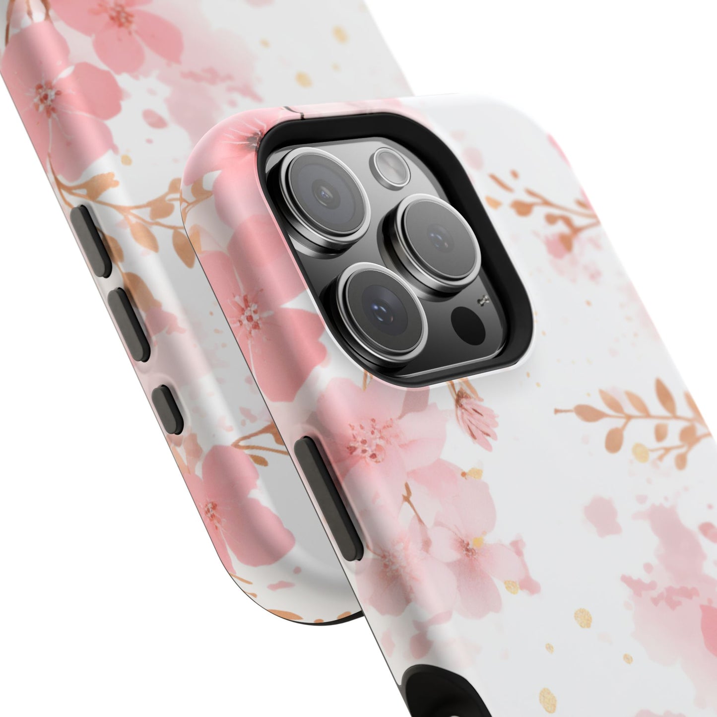 Soft Pink Cherry Blossom MagSafe Case – Floral Elegance with Wireless Charging