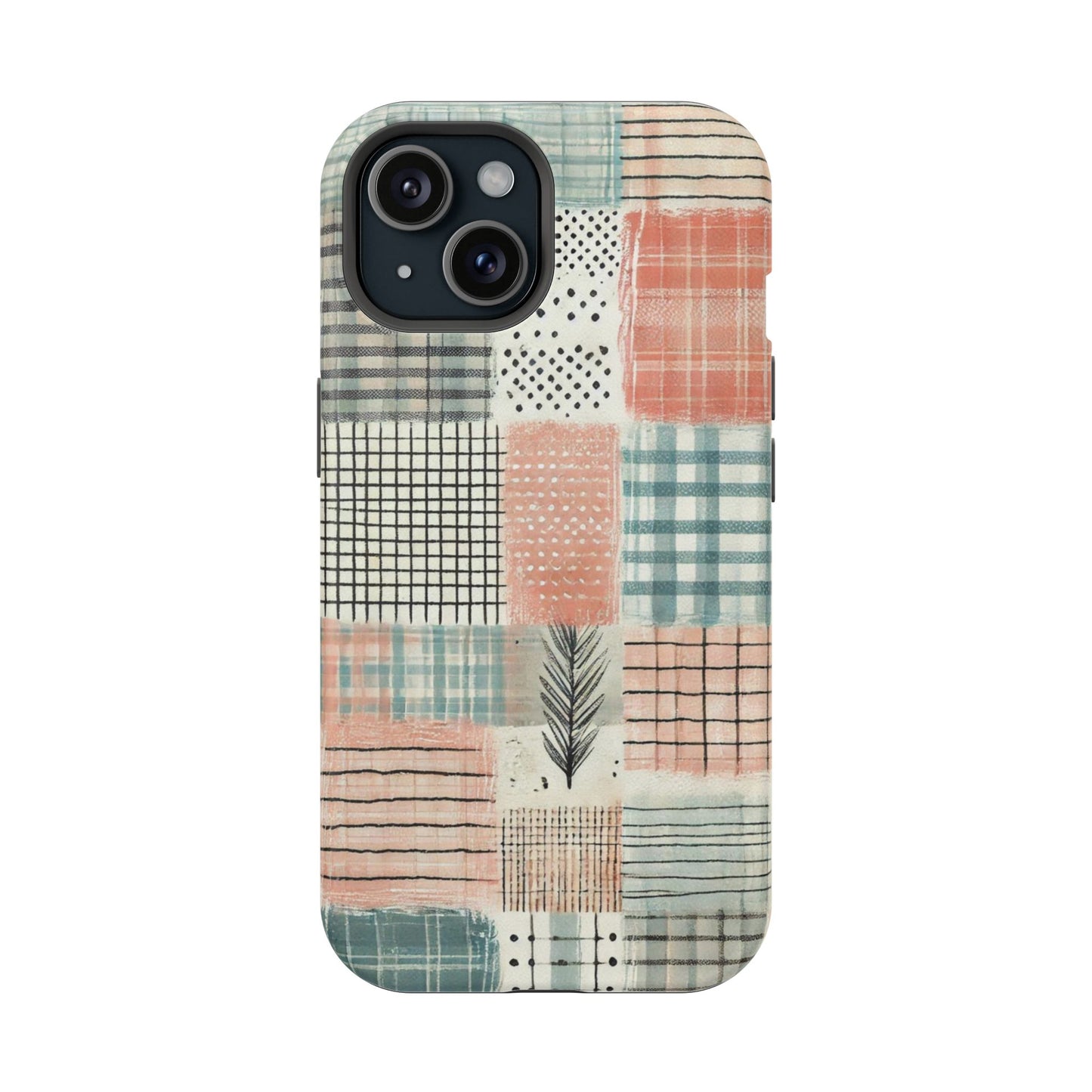 Rustic Patchwork MagSafe iPhone Case | Farmhouse Style & Shockproof