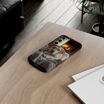 Cozy Labrador by the Fireplace - Samsung Galaxy Case
