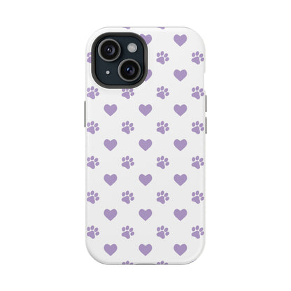 Paw Prints & Hearts – MagSafe iPhone Case with Adorable Pet-Lover Design