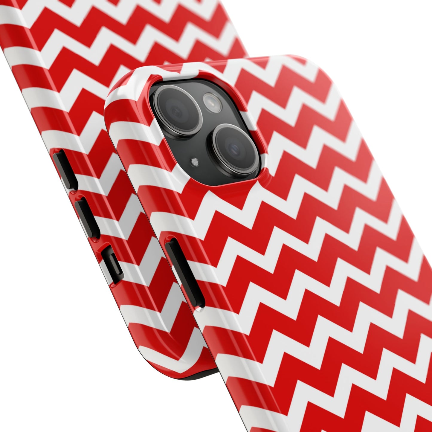 Bold Red & White Chevron – Modern Geometric iPhone Case