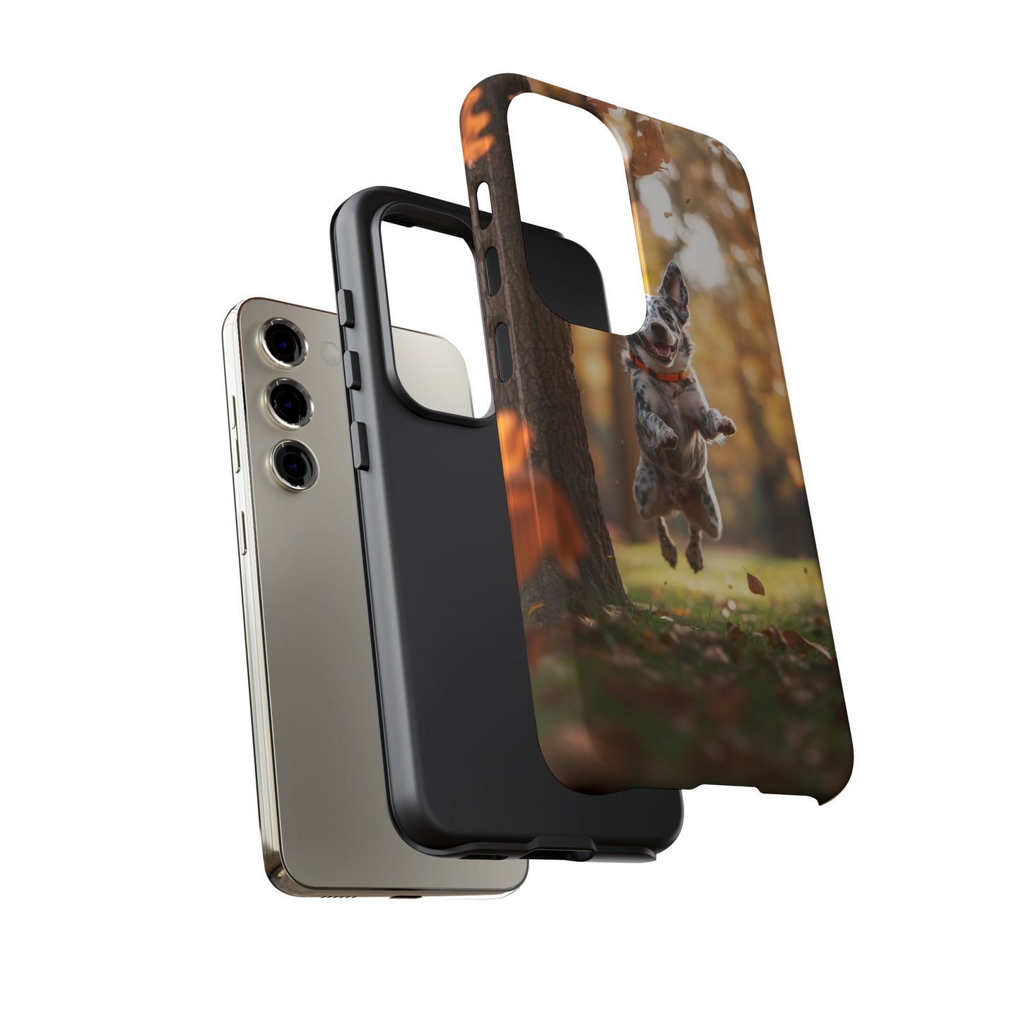 Energetic Blue Heeler Forest Pup Samsung Galaxy Case – Durable Outdoor-Inspired Design