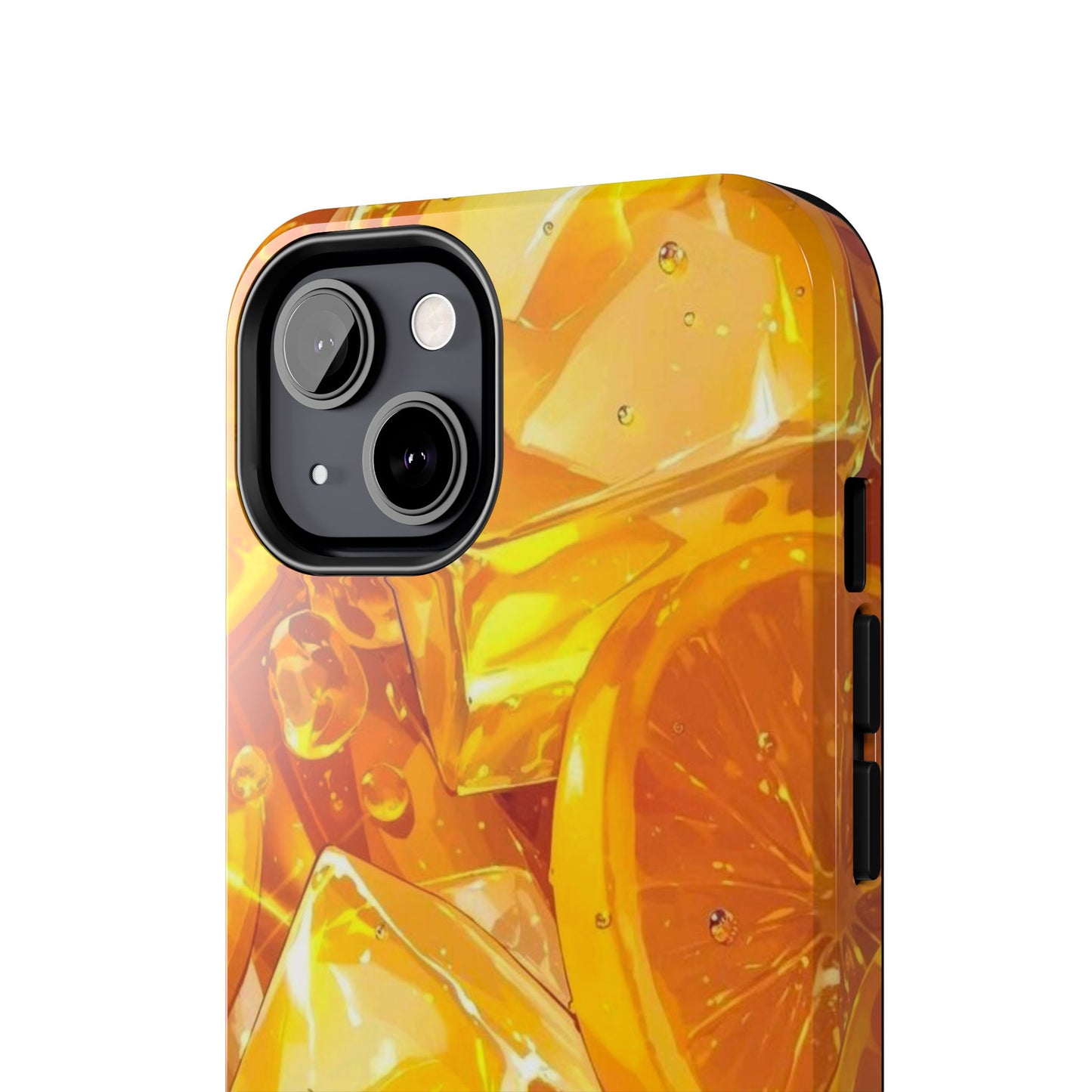 Citrus Splash iPhone Case – Bright Orange Slices & Ice, Dual-Layer Protection