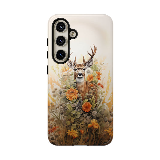 Whitetail Deer Buck Floral Phone Case