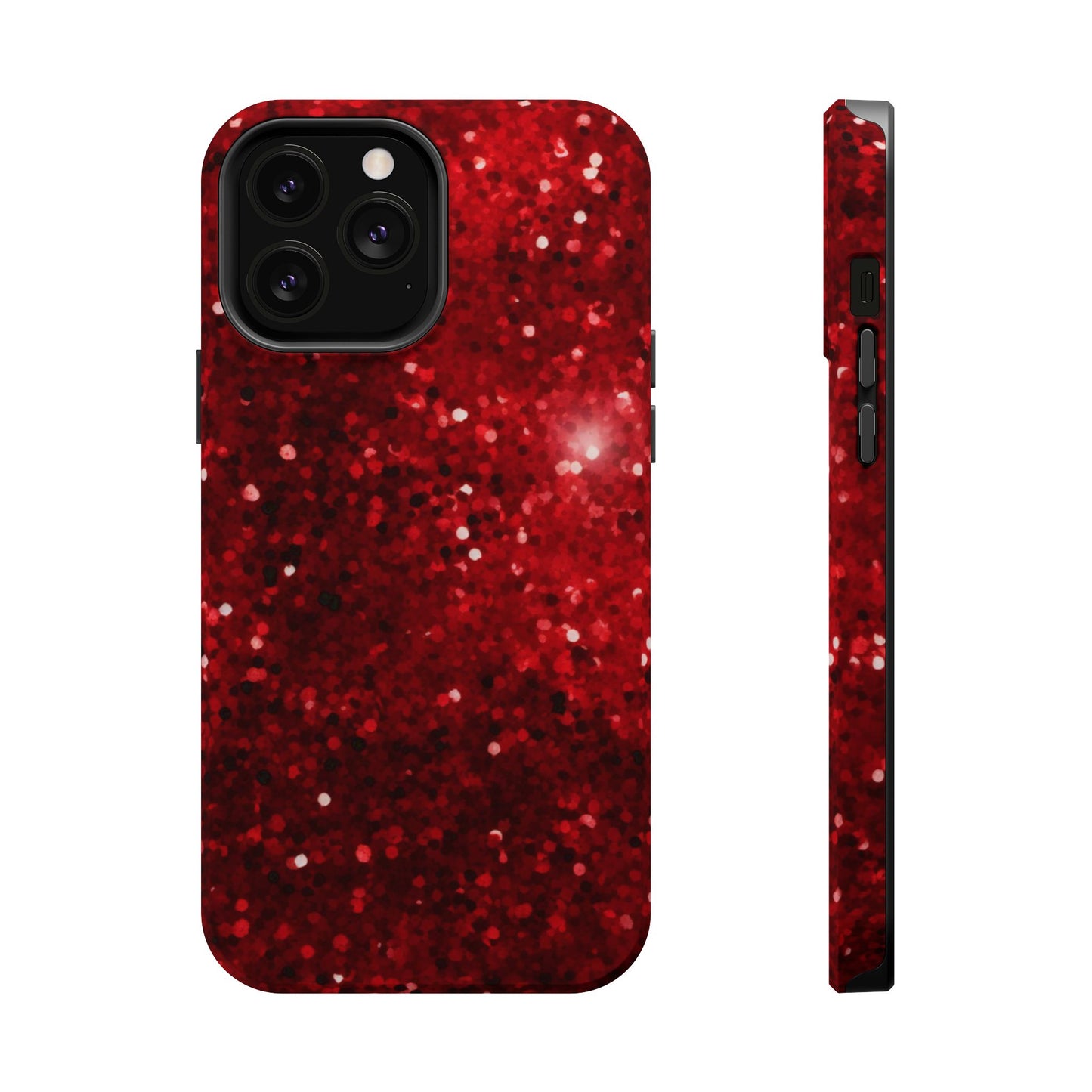 Crimson Glow Glitter MagSafe Case