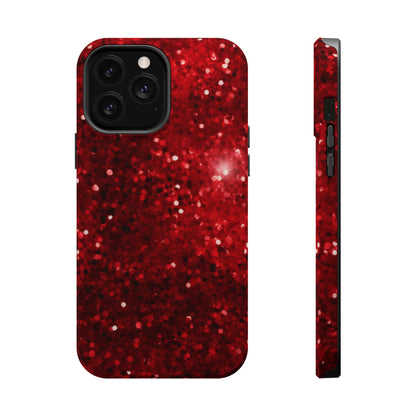 Crimson Glow Glitter MagSafe Case