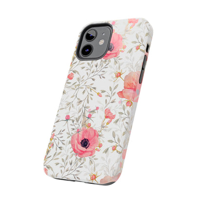 Pink Floral Watercolor iPhone Case – Feminine Poppy Blossom Design