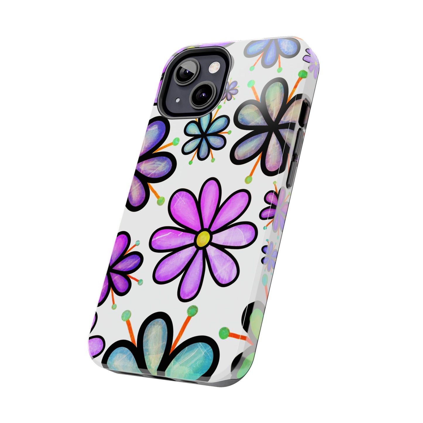 Whimsical Lavender Floral iPhone Case – Ultra-Slim, High-Gloss Finish