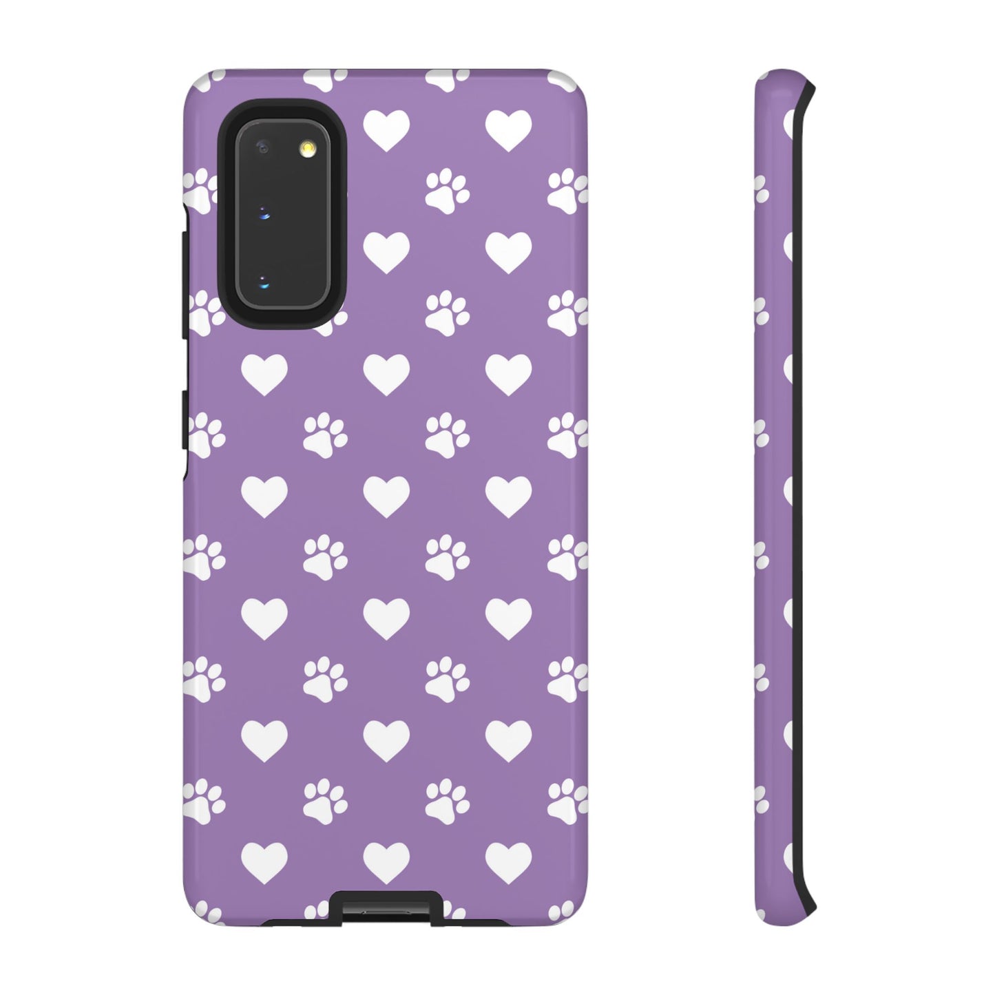 Lavender Paw Prints & Hearts Design - Adorable Pet Lover Samsung Galaxy Case