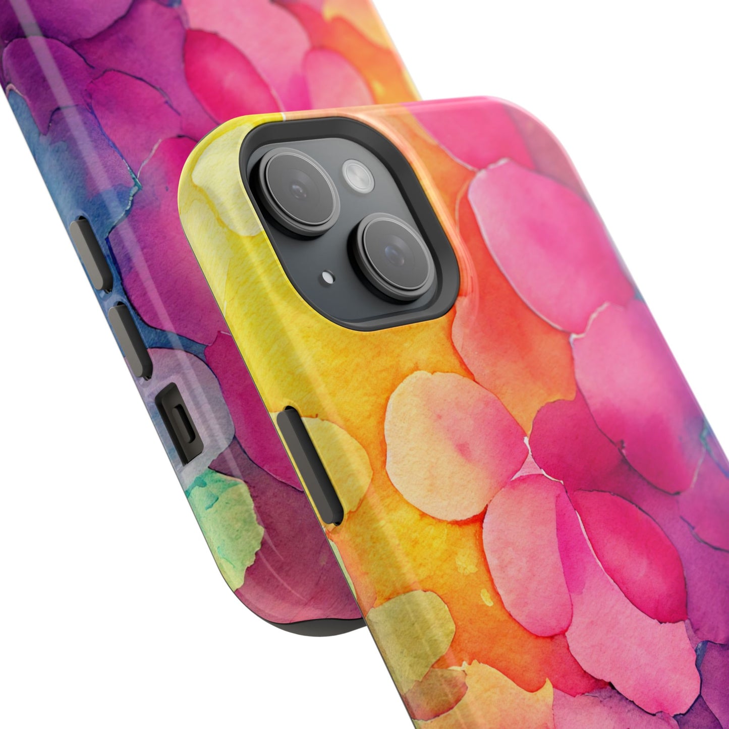 Sunset Petals Watercolor MagSafe iPhone Case – Slim Design, Glossy Finish